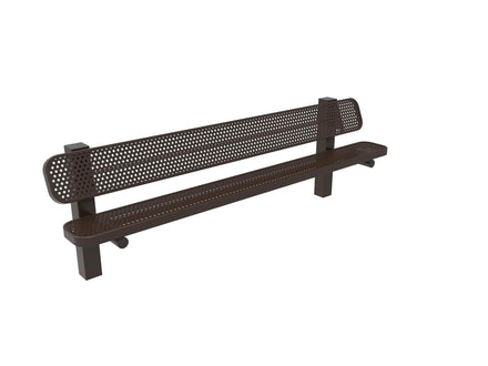 Single Pedestal Park Bench with Back - Circular Pattern