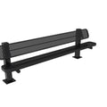 Single Pedestal Park Bench with Back - Circular Pattern