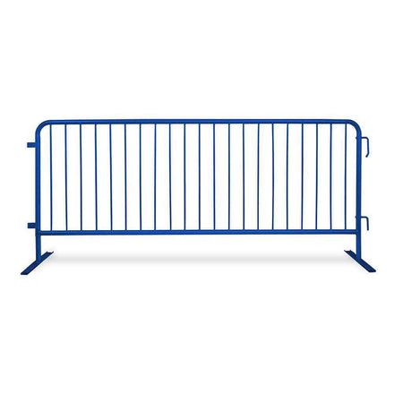 Heavy Duty Interlocking Steel Barricade, 8.5 Ft., Blue - Angry Bull Barricades