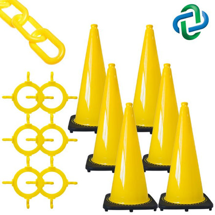 C3 28 in. Traffic Cone and Chain Kit