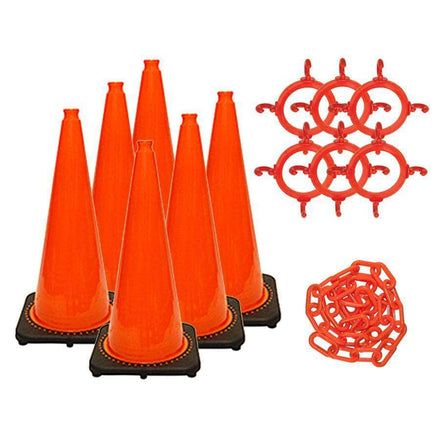 C3 28 in. Traffic Cone and Chain Kit