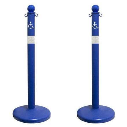 2.5 in. Handicap Blue Plastic Ball Top Stanchion