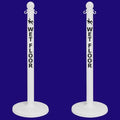 2.5 in. 'WET FLOOR' White Plastic Ball Top Stanchion
