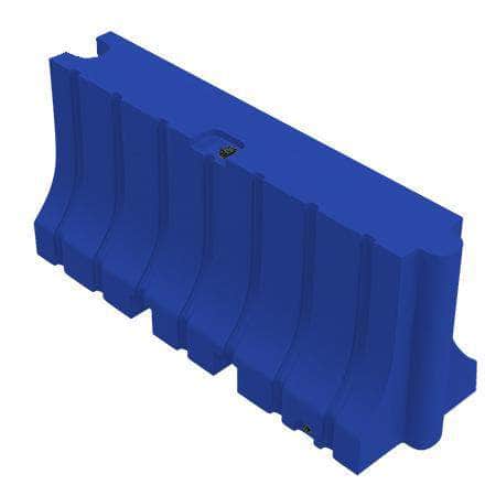 Blue Water/Sand Fillable Traffic Barrier - 42" H x 96" L x 24" W