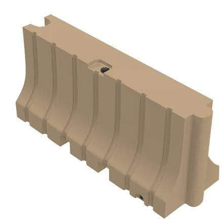 Tan Water/Sand Fillable Traffic Barrier - 42" H x 96" L x 24" W