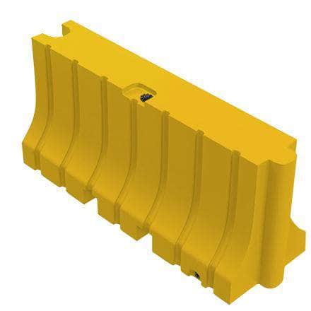 Yellow Water/Sand Fillable Traffic Barrier - 42" H x 96" L x 24" W