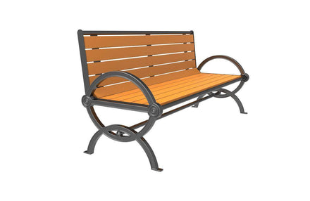 Durham Bench with Back - Recycled Plastic