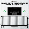 Heavy Duty Interlocking Steel Barricade, 8.5 Ft. - Angry Bull Barricades