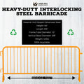 Heavy Duty Interlocking Steel Barricade, 8.5 Ft. - Angry Bull Barricades