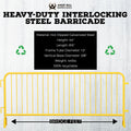 Heavy Duty Interlocking Steel Barricade, 8.5 Ft. - Angry Bull Barricades