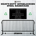 Heavy Duty Interlocking Steel Barricade, 8.5 Ft. - Angry Bull Barricades