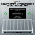 Heavy Duty Interlocking Steel Barricade, 8.5 Ft. - Angry Bull Barricades