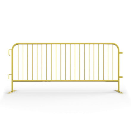 Heavy Duty Interlocking Steel Barricade, 8.5 Ft., Safety Yellow - Angry Bull Barricades