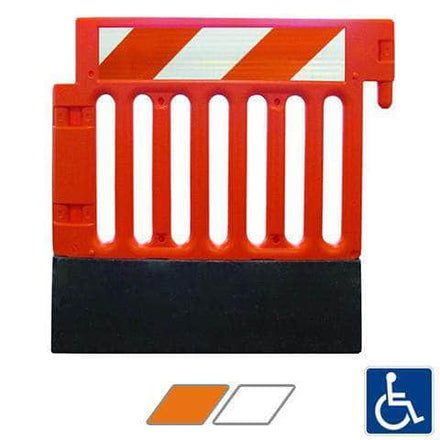 ADA Pedestrian Barricade available in orange or white