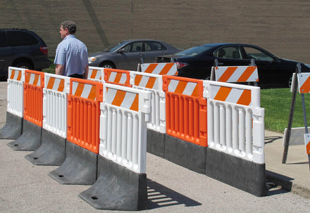 ADA Pedestrian Barricade interlocking on pavement