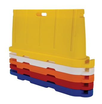 Stackable Plastic Barricade, Water or Sand Fillable (85lbs) - 36 in. H X 78 in. L X 18 in. W