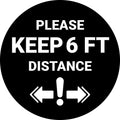 Floor Sticker: Please Keep 6FT Distance (Exclamation Point) - 8 inches Diameter