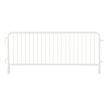 Heavy Duty Interlocking Steel Barricade, 8.5 Ft., White - Angry Bull Barricades