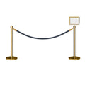 Crown Top Post and Rope Stanchion Kit with Sign Frame - Montour Line