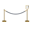 Crown Top Post and Rope Stanchion Kit with Sign Frame - Montour Line