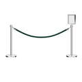 Crown Top Post and Rope Stanchion Kit with Sign Frame - Montour Line