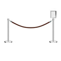 Crown Top Post and Rope Stanchion Kit with Sign Frame - Montour Line