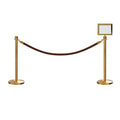 Crown Top Post and Rope Stanchion Kit with Sign Frame - Montour Line