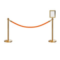 Crown Top Post and Rope Stanchion Kit with Sign Frame - Montour Line