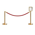 Post and Rope Stanchion Kit, Flat Top Posts, 6 Ft. Velvet Foam Core Rope and Sign Frame - Montour Line