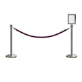 Crown Top Post and Rope Stanchion Kit with Sign Frame - Montour Line