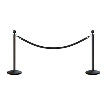 PATIKIL 3.9 Feet Black Velvet Stanchion Rope, Crowd Control