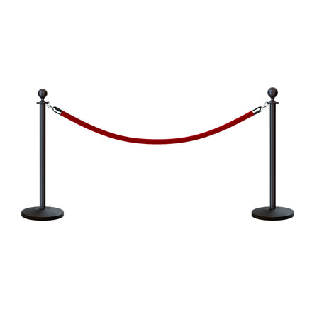 Post and Rope Stanchion Kit, Ball Top Posts, 6 Ft. Velvet Foam Core Rope - Montour Line