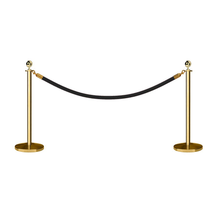 Post and Rope Stanchion Kit, Ball Top Posts, 6 Ft. Velvet Foam Core Rope - Montour Line