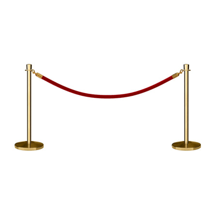 Post and Rope Stanchion Kit, Crown Top Posts, 6 Ft. Velvet Foam Core Rope - Montour Line