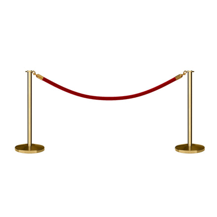 Post and Rope Stanchion Kit, Flat Top Posts, 6 Ft. Velvet Foam Core Rope - Montour Line