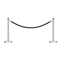 Post and Rope Stanchion Kit, Ball Top Posts, 6 Ft. Velvet Foam Core Rope - Montour Line