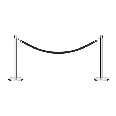 Post and Rope Stanchion Kit, Crown Top Posts, 6 Ft. Velvet Foam Core Rope - Montour Line