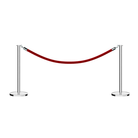 Post and Rope Stanchion Kit, Flat Top Posts, 6 Ft. Velvet Foam Core Rope - Montour Line