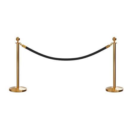 Post and Rope Stanchion Kit, Ball Top Posts, 6 Ft. Velvet Foam Core Rope - Montour Line