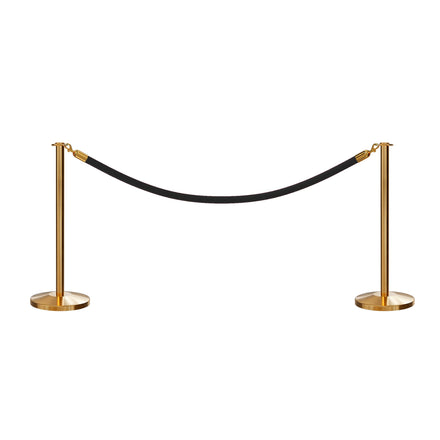 Post and Rope Stanchion Kit, Flat Top Posts, 6 Ft. Velvet Foam Core Rope - Montour Line