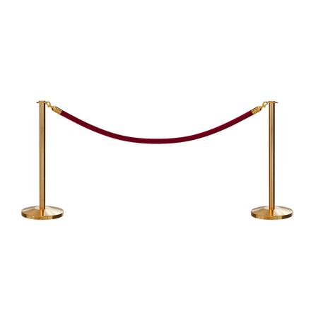 Flat Top Post and Rope Stanchion Kit - Montour Line by Crowd Control Warehouse