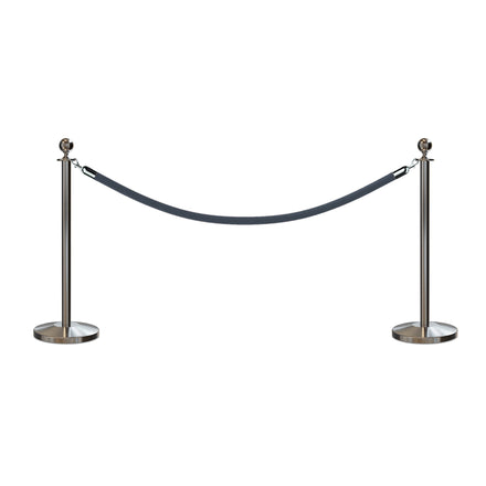 Ball Top Post and Rope Stanchion Kit - Montour Line