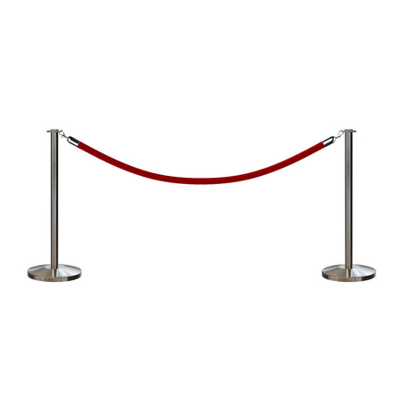 Post and Rope Stanchion Kit, Flat Top Posts, 6 Ft. Velvet Foam Core Rope - Montour Line