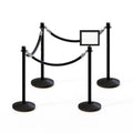 Post and Rope Stanchion Kit, Crown Top Posts, 6 Ft. Velvet Foam Core Rope and Sign Frame - Montour Line