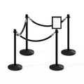 Post and Rope Stanchion Kit, Crown Top Posts, 6 Ft. Velvet Foam Core Rope and Sign Frame - Montour Line