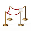 Post and Rope Stanchion Kit, Flat Top Posts, 6 Ft. Velvet Foam Core Rope and Sign Frame - Montour Line