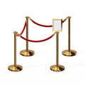 Post and Rope Stanchion Kit, Flat Top Posts, 6 Ft. Velvet Foam Core Rope and Sign Frame - Montour Line
