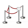 Post and Rope Stanchion Kit, Flat Top Posts, 6 Ft. Velvet Foam Core Rope and Sign Frame - Montour Line