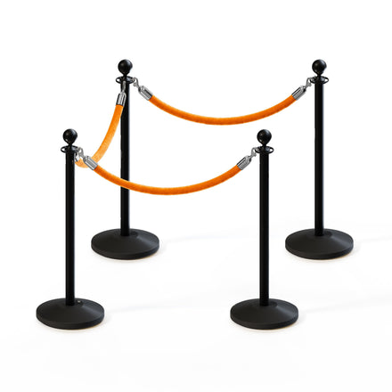 Ball Top Post and Rope Stanchion Kit - Montour Line