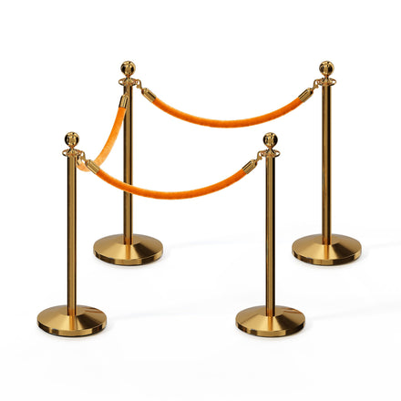 Ball Top Post and Rope Stanchion Kit - Montour Line